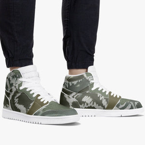 Forest Green High-Top Designer Sneakers. Unisex. Free shipping.
