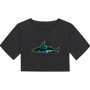 This designer shark inspired black crop top is made of soft fabric, which guarantees comfort. There are two colors to choose from and it's only available at Ace Shopping Club. Material: 100 % Cotton (150g/㎡). Regular fit. Free Shipping.