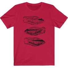 Load image into Gallery viewer, This soft and excellent red designer t-shirt is the ultimate fisherman&#39;s shirt and the best gift to give to  your family or  friends. Designed by Joe Ginsberg for Ace Shopping Club. Retail fit. Material: 100% Soft cotton. Runs true to size. Free shipping.
