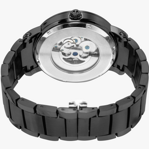 This watch is a unique gift for someone who loves fishing. Designer by Joe Ginsberg. Classic analogues high quality automatic mechanical movement watch. High-density black stainless-steel. 
