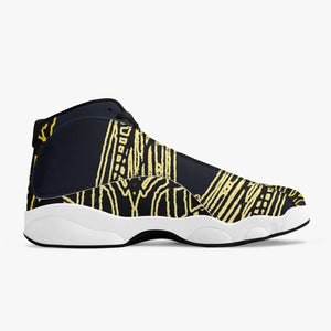 Yellow Skeleton Designer Basketball Sneakers