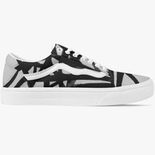 Load image into Gallery viewer, Fun designer black and white sneaker by JG. Only available at Ace Shopping Club. Unisex. Trendy canvas upper with soft lining construction.
