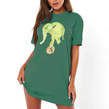 Load image into Gallery viewer, Little Elephant Designer T-shirt Dress
