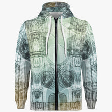 Load image into Gallery viewer, Class fit type designer hoodie for men. Zipper up closure. Handmade with premium polyester blend fabric, guarantee the soft wearing feeling. Reinforced cuffs and waist, durable for daily occasions. Roomy pockets for must-have storage. 
