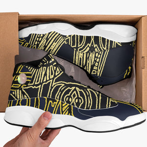 Yellow Skeleton Designer Basketball Sneakers