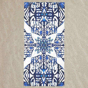 Delft Blue Designer Beach Towel