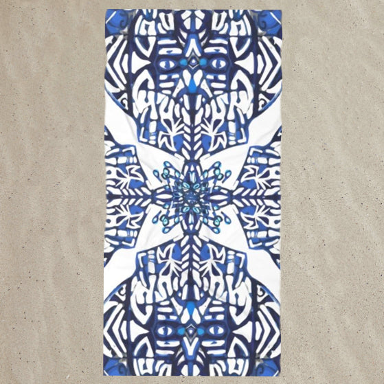 Delft Blue Designer Beach Towel