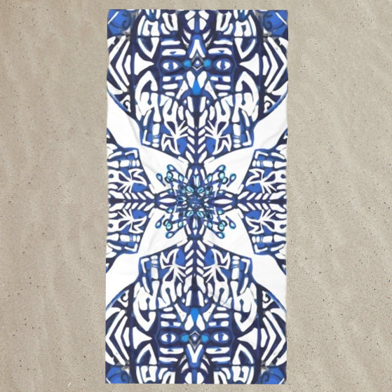 Delft Blue Designer Beach Towel