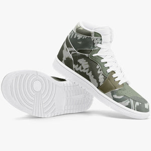 Forest Green High-Top Designer Sneakers. Unisex. Free shipping.