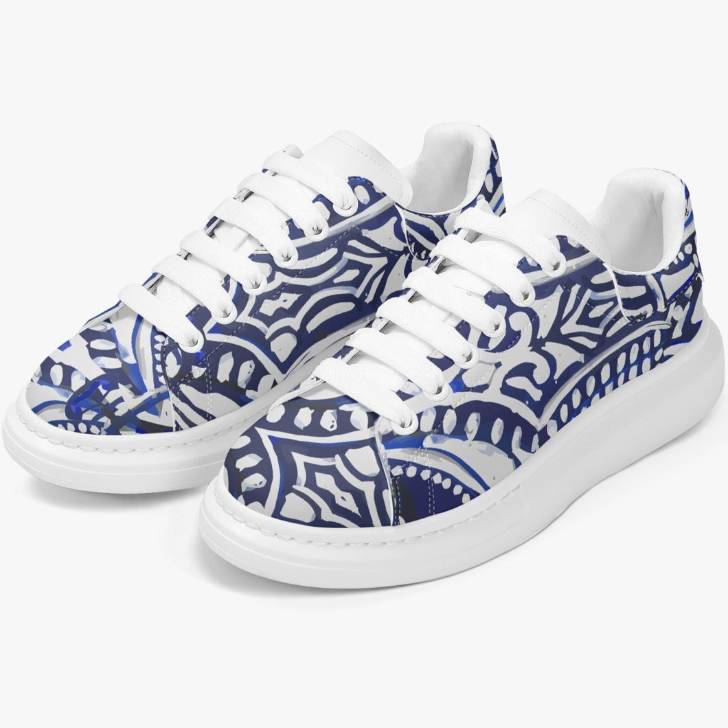 These white and blue sneakers are designed by Joe Ginsberg and only available at Ace Shopping Club. Leather upper with mesh lining construction. Soft EVA padded insoles. Reinforced EVA outsole for traction and exceptional durability. Lifestyle design, suitable for daily occasions. Free Shipping.