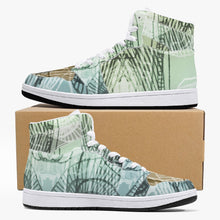 Load image into Gallery viewer, Green Skeleton Designer High-Top Leather Sneakers
