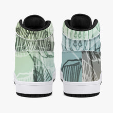 Load image into Gallery viewer, Fantastic designer high-top sneakers for him and her. Leather with mesh lining construction. Soft EVA padded insole. EVA outsole for traction and exceptional durability. Free shipping. 
