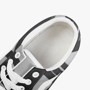 Fun designer black and white sneaker by JG. Only available at Ace Shopping Club. Unisex. Trendy canvas upper with soft lining construction.