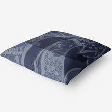 Load image into Gallery viewer, This grey blue decorative throw pillow is made of a polyester Blend, soft and easy to care for. Add a touch of graceful color to your bedroom, guest room or kids’ room. Designed by Joe Ginsberg. 
