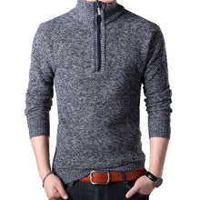 Load image into Gallery viewer, Dark grey stand collar sweater for fall and winter. Buy all your office clothes at Ace Shopping Club.

