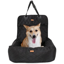 Load image into Gallery viewer, Fantastic black portable dog travel bed that also works as a carseat for long rides. Size: Small and medium dogs.  Fit-able Weight: Pets smaller than 29.7 pounds (13.5kg). Feature: Eco-Friendly. Size: 23.6. x 19.6 x 22.8 inches (60 x 50 x 58 cm). Material: 900D nylon + pp cotton. Cover Removable: yes. Free shipping. 
