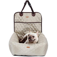 Load image into Gallery viewer, Fantastic portable dog travel bed that also works as a carseat for long rides. Size: Small and medium dogs.  Fit-able Weight: Pets smaller than 29.7 pounds (13.5kg). Feature: Eco-Friendly. Size: 23.6. x 19.6 x 22.8 inches (60 x 50 x 58 cm). Material: 900D nylon + pp cotton. Cover Removable: yes. Free shipping. 
