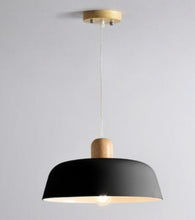 Load image into Gallery viewer, The perfect black kitchen or dining room lamp. This hanging pendant is suspended from the ceiling by a cord. Bulbs are not included. Technics: Painted metal and wood. Power Source: AC. Warranty: 3 years. Number of light sources: 1 Lighting Area: 107.6 - 161 square foot (10-15 square meters). Base Type: E27. Not dimmable. Switch Type: no. Light Source: LED Bulbs. Voltage: 90-260V. Style: Modern. Free shipping.
