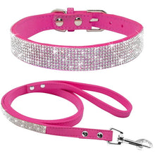 Load image into Gallery viewer, Rhinestone Dog Collar with Leash | Multiple Colors
