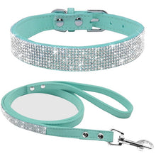 Load image into Gallery viewer, Rhinestone Dog Collar with Leash | Multiple Colors
