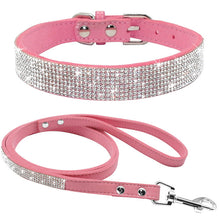Load image into Gallery viewer, Rhinestone Dog Collar with Leash | Multiple Colors
