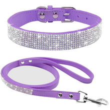 Load image into Gallery viewer, Rhinestone Dog Collar with Leash | Multiple Colors
