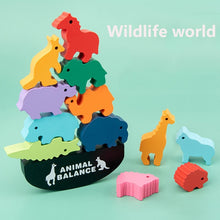 Load image into Gallery viewer, Montessori Wooden Animal Balance Blocks

