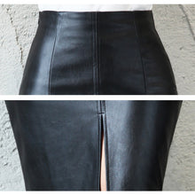 Load image into Gallery viewer, Super cool pencil skirt. Silhouette: Pencil. Waistline: Empire. Pattern Type: Solid. Style: Casual. Dress Length: Knee-Length. Type: Leather skirt. Material: PU Leather. Free shipping. 
