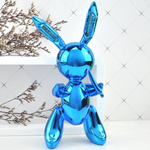 Fantastic blue balloon bunny sculpture from Europe. Great gift for an art lover or yourself. Material: Resin. Size: 9.8 inches (25 cm) or 13.7 inches (35 cm). Free shi