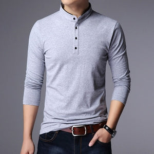 Solid grey long sleeve shirt to wear to the office. Sleeve Length: Full. Type: Slim. Pattern Type: Solid. Material: Cotton. 