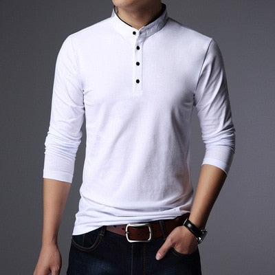 Solid white long sleeve shirt to wear to the office. Sleeve Length: Full. Type: Slim. Pattern Type: Solid. Material: Cotton. 