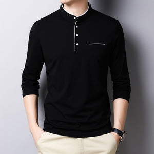 Solid black long sleeve shirt with pocket to wear to the office. Sleeve Length: Full. Type: Slim. Pattern Type: Solid. Material: Cotton. 