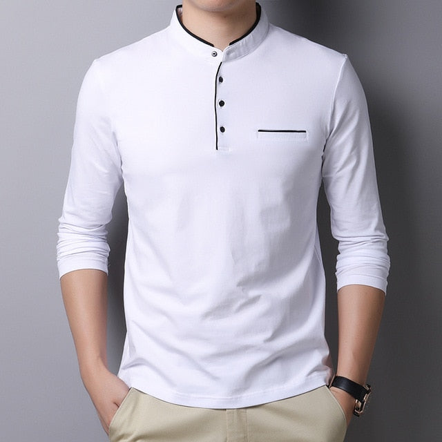 Solid white long sleeve shirt with pocket to wear to the office. Sleeve Length: Full. Type: Slim. Pattern Type: Solid. Material: Cotton. 
