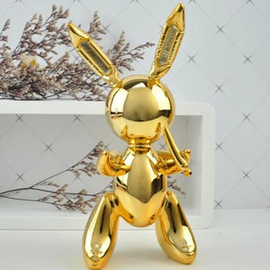 Fantastic gold balloon bunny sculpture from Europe. Great gift for an art lover or yourself. Material: Resin. Size: 9.8 inches (25 cm) or 13.7 inches (35 cm). Free shi
