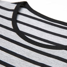Load image into Gallery viewer, Very comfortable casual tee for you. Sleeve Length: Short. Collar: O-Neck. Fabric Type: Broadcloth. Material: Cotton and Spandex. Pattern Type: striped. Size M-5XL. Free shipping. 

