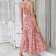 Load image into Gallery viewer, Super cute summer dress just for you! Neckline: Halter. Sleeve Style: Strapless. Decoration: Lace-Up. Dresses Length: Ankle-Length. Material: Polyester. Silhouette: Asymmetrical. Waistline: Empire.
