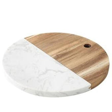 Load image into Gallery viewer, This wooden serving tray is great to create cheeses or meet platters and serve with a nice glass of wine. Great gift for someone who has everything! Material: Wood or wood and ceramics.  Sizes:  Wooden Tray: 10.5 inch diameter x 0.78 inches high (26.6 cm diameter x 2 cm high). Free shipping.    Wood and Ceramic Tray: 7.91 inch diameter x 0.5 inches high (20.1 cm diameter x 1.3 cm high)
