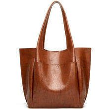 Load image into Gallery viewer, Large capacity designer shoulder bag for you to take anywhere you go. Perfect for work. The leather shoulder bag even has a cell phone pocket. Main Material: PU Leather. Closure Type: Hasp. Bag size: 12.9&quot; H x 11.8&quot; W x 4.72&quot;D  (33 cm H x 30 cm D x 12 cm D). Strap size: 12.9 inches H (33cm H). Free shipping. 
