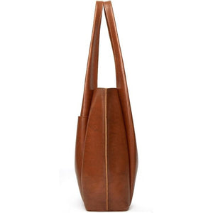 Large capacity brown leather shoulder bag for you to take anywhere you go. Perfect for work. The leather shoulder bag even has a cell phone pocket. Main Material: PU Leather. Closure Type: Hasp. Bag size: 12.9" H x 11.8" W x 4.72"D  (33 cm H x 30 cm D x 12 cm D). Strap size: 12.9 inches H (33cm H). Free shipping. 