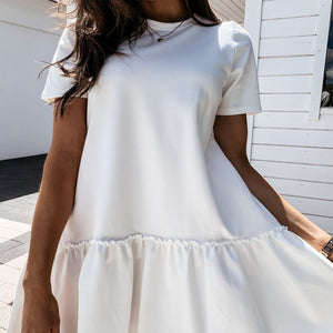 Ruffled Plain Mini Dress | Multiple Colors
