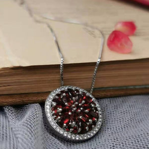 Red Garnet Pendant Necklace