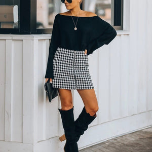 Cute plaided skirt. Material: Cotton and Lycra. Silhouette: Straight. Waistline: Empire. Pattern Type: Plaid. Dress Length: Above Knee, Mini. Free shipping.