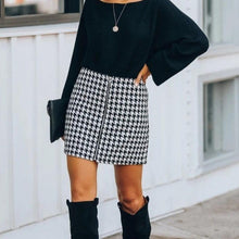 Load image into Gallery viewer, Cute mini checker skirt.Material: Cotton and Lycra. Silhouette: Straight. Waistline: Empire. Pattern Type: Plaid. Dress Length: Above Knee, Mini. Free shipping.

