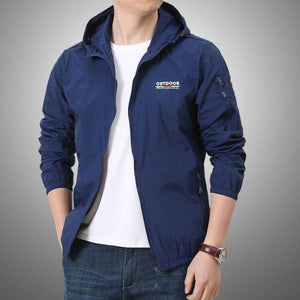 Super light windbreaker jacket in blue, teal, black or grey. Material: Nylon and Polyester. Closure Type: zipper. Sleeve. Style: Regular. Thickness: Thin. Hooded: Yes. Type: Wide-waisted. Clothing Length: Regular. Decoration: Pockets. Collar: Turn-down Collar. Free shipping. 