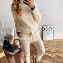 Load image into Gallery viewer, Sweet beige sweatshirt and pants just for you. Pant Length: Full Length. Material: Acetate, Acrylic, Microfiber. Material Composition: Natural fiber
