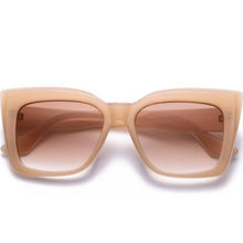 Load image into Gallery viewer, Super cool khaki sunglasses just for you! Lenses Material: Polycarbonate. Style: Square. Frame Material: Polycarbonate. Certification: CE. Lenses Optical Attribute: UV400. Lens Height: 45mm. Lens Width: 56mm. Free shipping.
