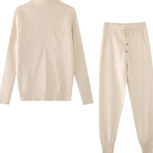 Load image into Gallery viewer, Sweet beige tracksuit just for you. Pant Length: Full Length. Material: Acetate, Acrylic, Microfiber. Material Composition: Natural fiber
