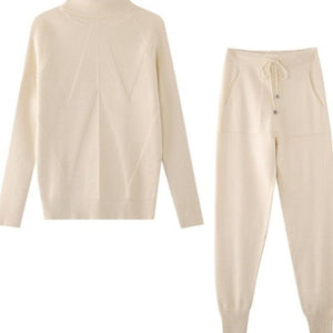 Sweet beige tracksuit just for you. Pant Length: Full Length. Material: Acetate, Acrylic, Microfiber. Material Composition: Natural fiber