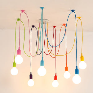 Fun and creative lighting for your kids bedroom. Bulbs not Included. Technics: Plain Dyed. Power Source: AC. Installation Type: Cord Pendant. Warranty: 2 Years. Material: High polymer. Number of light sources: 4-12. Lighting Area: 107.6 - 161 square foot (10-15 square meters). Base Type: E27. Not dimmable. Light Source: LED Bulbs. Voltage: 90-260V. Style: Modern. Free shipping.