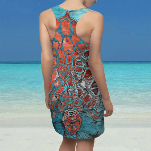 Feminine and stylish, yet really comfortable dress. This high quality AOP tank dress is appealing from every angle.